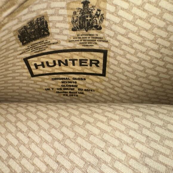 HUNTER BOOTS Women's Original Tall Gloss Rain Boots Size 8M/9F In Black - Picture 7 of 7